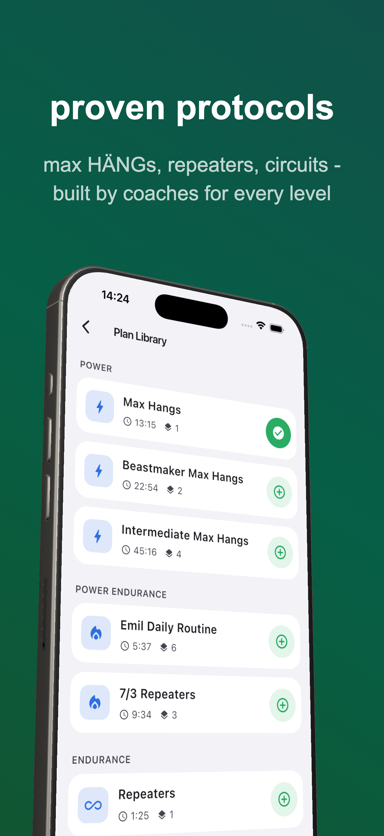 Proven protocols — max hangs, repeaters, and circuits in the plan library